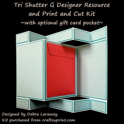 Tri Shutter Card G Commercial Use Template and Print and Cut