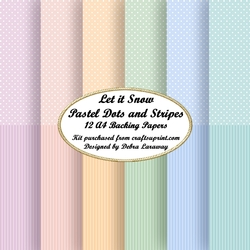 Let it Snow Pastel Dots and Stripes Backgrounds Papers