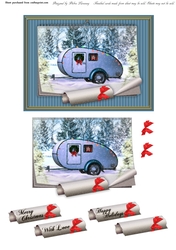 Caravan Camper RV Calendar Christmas Holiday Winter Easy Quick Cards