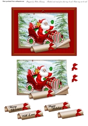 Santa Driving Car Calendar Christmas Holiday Winter Easy Quick Cards
