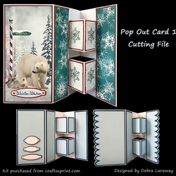 Pop Out 1 Card Blank Cutting File Template