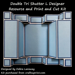 Double Tri Shutter Card L Commercial Use Template and Print and Cut