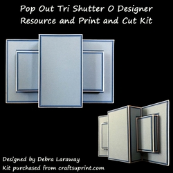 Pop Out Tri Shutter Card O Commercial Use Template and Print and Cut