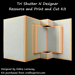 Portrait Tri Shutter Card N Commercial Use Template and Print and Cut