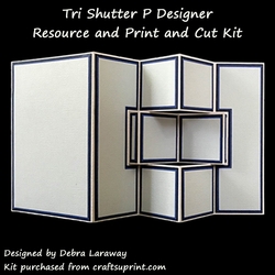 Portrait Tri Shutter Card P Commercial Use Template and Print and Cut