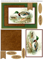 Mallard duck sportsman birds outdoors fathers day birthday card for men male birthday