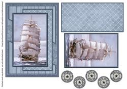 Nautical sailing ship ocean fathers day mens birthday cards for men quick card