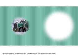 Snow Scene 7 Christmas card Quick card Card foFur men Truck Semi Lorry 18 Wheeler full insert