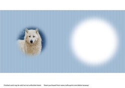 Snow Scene 8 Arctic Wolf wildlife scenic animals Christmas card Quick card full insert