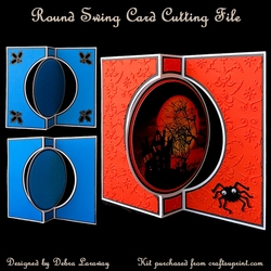 Swing Card Round Flip Card Cutting File Template Card Blank