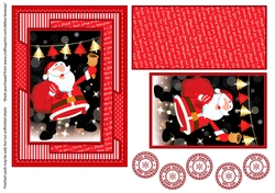 Clean & Simple Christmas, Quick Card, Layered, Decoupage, Santa Claus, St Nick, 4