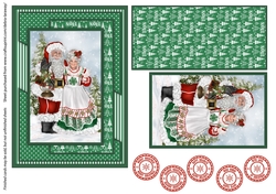 Clean & Simple Christmas, Quick Card, Layered, Decoupage, Santa Claus, St Nick, 5