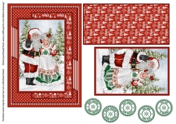 Clean & Simple Christmas, Quick Card, Layered, Decoupage, Santa Claus, St Nick, 6