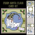 Moon Santa, Santa, Christmas, Quick Card, Layered, Decoupage, Santa Claus, Card, Holiday