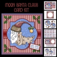 Moon Santa, Santa, Christmas, Quick Card, Layered, Decoupage, Santa Claus, Card, Holiday