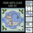 Moon Santa, Santa, Christmas, Quick Card, Layered, Decoupage, Santa Claus, Card, Holiday