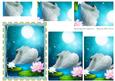 Moonlit Swan and Lily Stamp Pyramid