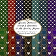 Jeweled Romance Backgrounds -velvet and Diamonds love valentine backing papers