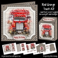 Red Grunge Truck Kit Cards for Men Male Birthday
