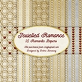 Jeweled Romance love valentine backing papers