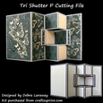 Portrait with Squares Tri Shutter Card P Cutting File Card Blank Template