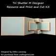 Landscape Tri Shutter Card M Commercial Use Template and Print and Cut