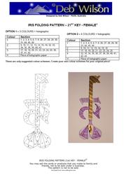 21st Key-female Iris Folding Pattern
