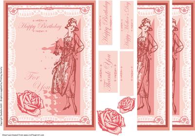 Vintage Style Elegant Lady Lace Card.