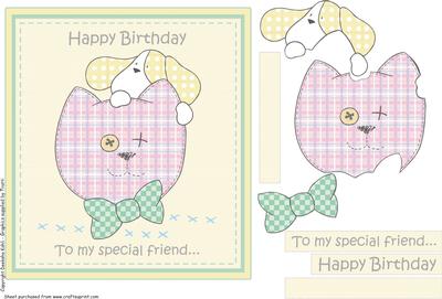 Patched Up Cat and Dog. Happy Birthday to a Friend.