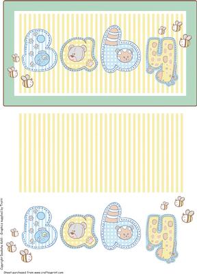 Baby Boy Decoupage Card.