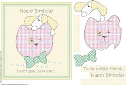 Patched Up Cat and Dog. Happy Birthday to a Friend.