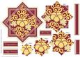 Layered Squares, Oriental Flowers, Pyramid Card