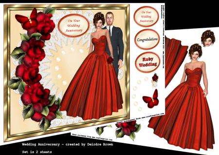 Lady in Red Anniversary Card