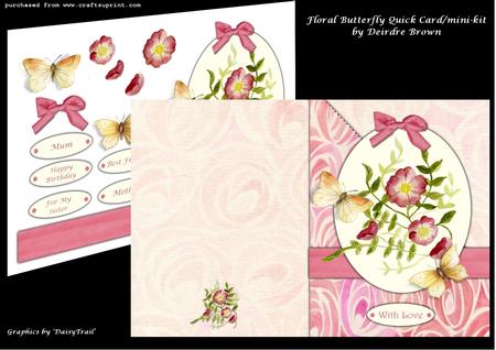 Floral Butterfly Quick Card