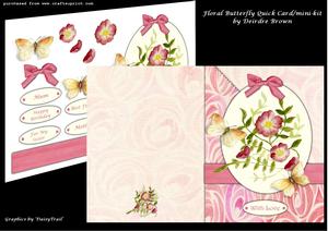 Floral Butterfly Quick Card