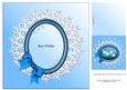 Blue Flower with Pearls Insert