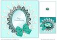 Turquoise Flower with Pearls Insert and Gift Card
