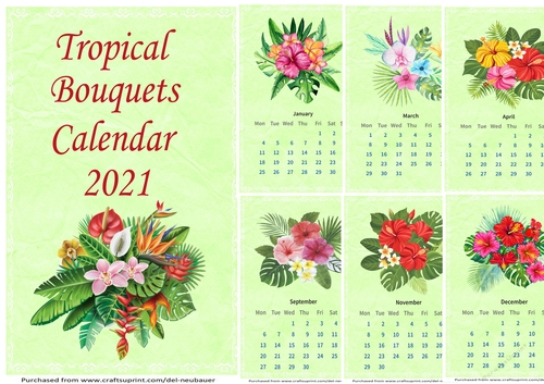 Tropical Bouquets Calendar 2021