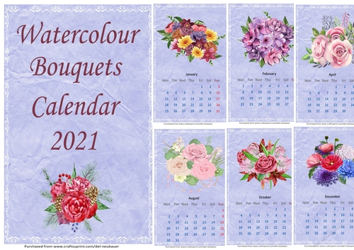 Watercolour Bouquets Calendar 2021