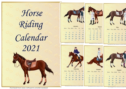 Horse Riding Calendar 2021