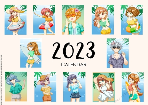 Anime Summer 2023 Calendar