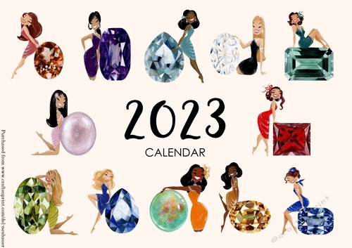 Birthstone Girls 2023 Calendar
