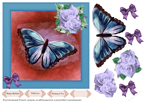 Butterfly Beauty - Blue/Red