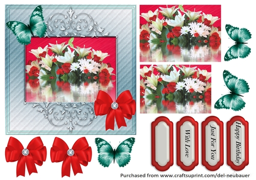 Floral Reflections - Roses and Lilies