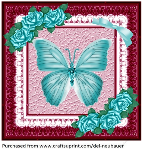 Jewelled Butterfly - Teal Mini Kit