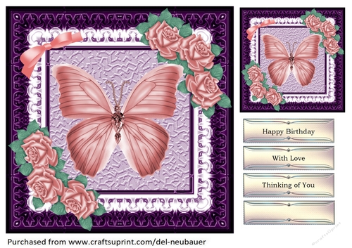 Jewelled Butterfly - Rose