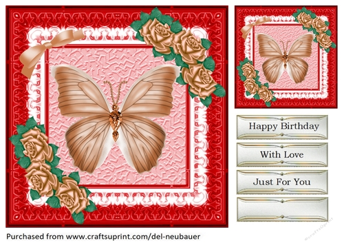 Jewelled Butterfly - Caramel