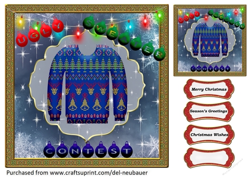 Ugly Sweater Contest - Deer & Bells