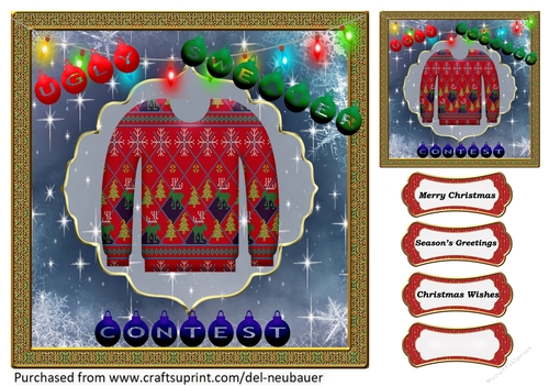 Ugly Sweater Contest - Deer & Trees