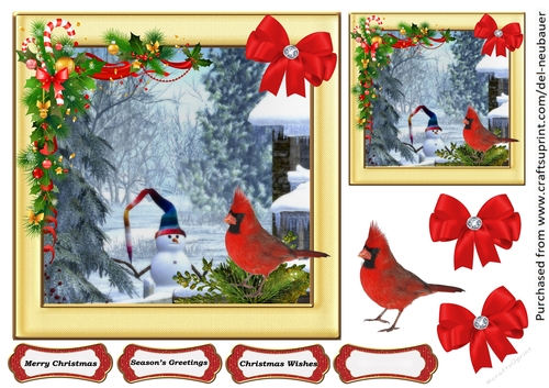 Cardinals Snowman